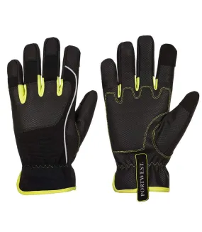Unisex adult tradesman gloves xl black/yellow Portwest